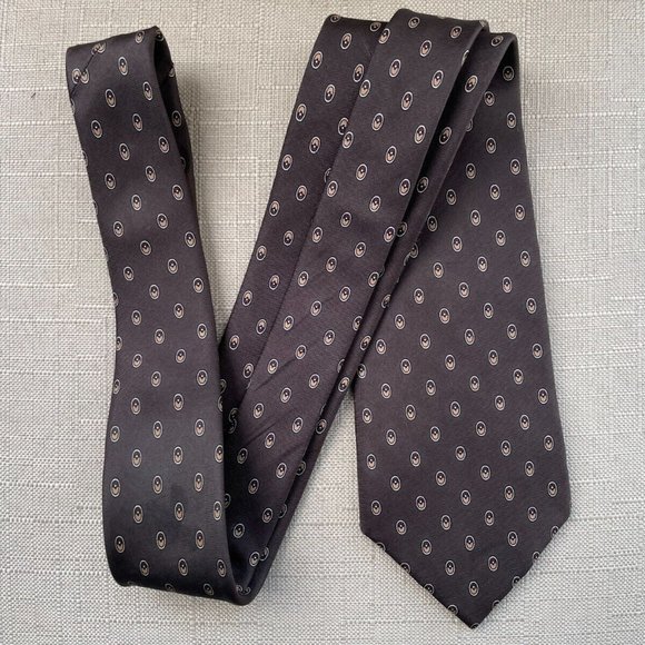 Christian Dior Men Tie ALL SILK Brown Tone Necktie CD Tie - Picture 2 of 9